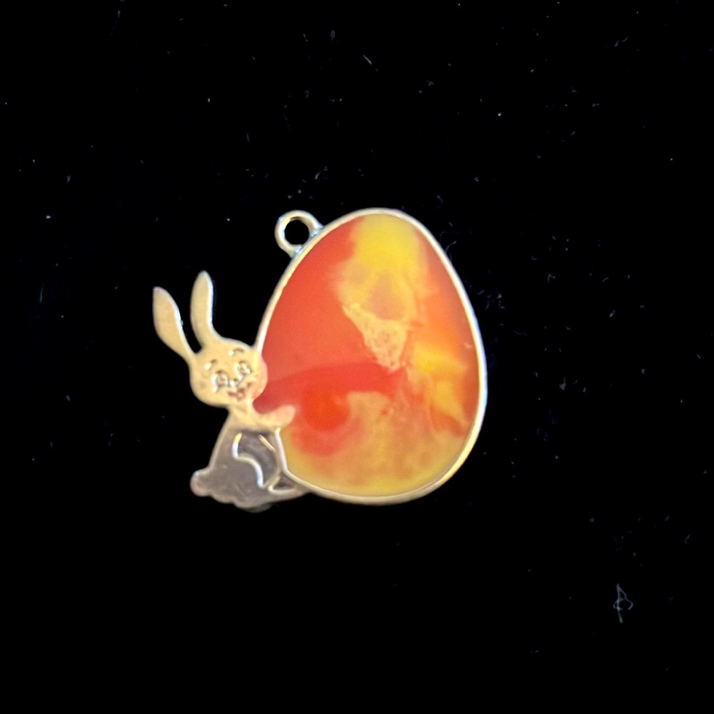 Easter egg bunny charm gold